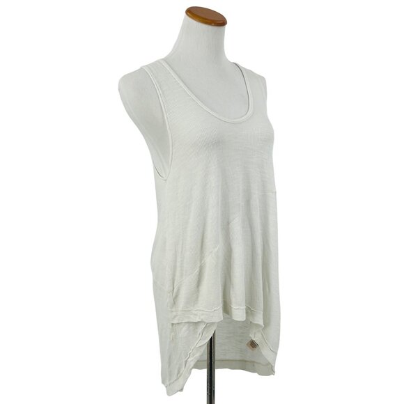Free People ~ We The Free ~ Ribbed Hi-Lo Asymmetrical Sleeveless Tank Top - Picture 4 of 11